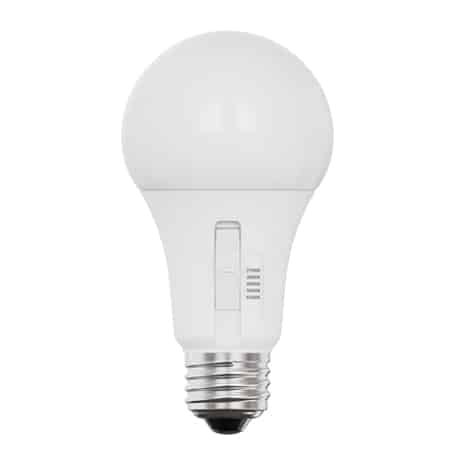A19 LED Bulb, 10W, E26 Base, 180° Beam, 5-CCT Selectable (2700K–5000K), 800 lm, CRI 80, Enclosed Rated (120V) - Buchanan Lighting LTD.