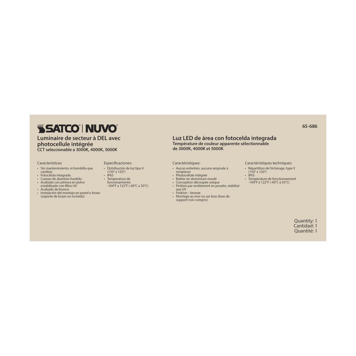 60W LED Area Light with Photocell – CCT Selectable, Dimmable, IP65 Rated - Buchanan Lighting LTD.