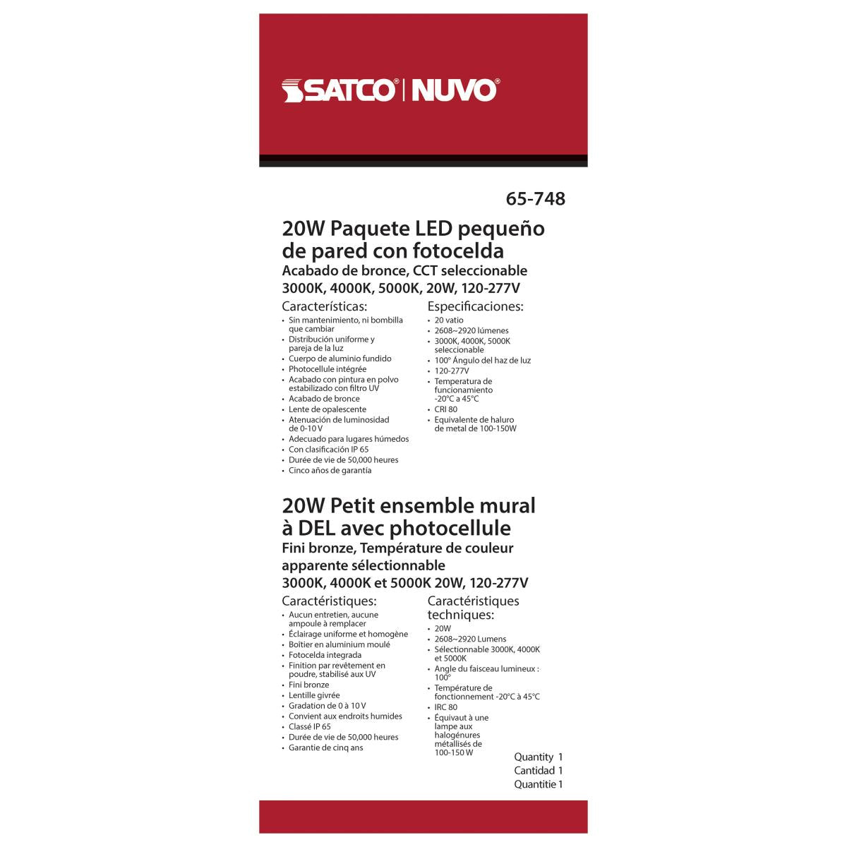 20W LED Small Wall Pack – CCT Selectable, Photocell Sensor, IP65 Rated - Buchanan Lighting LTD.