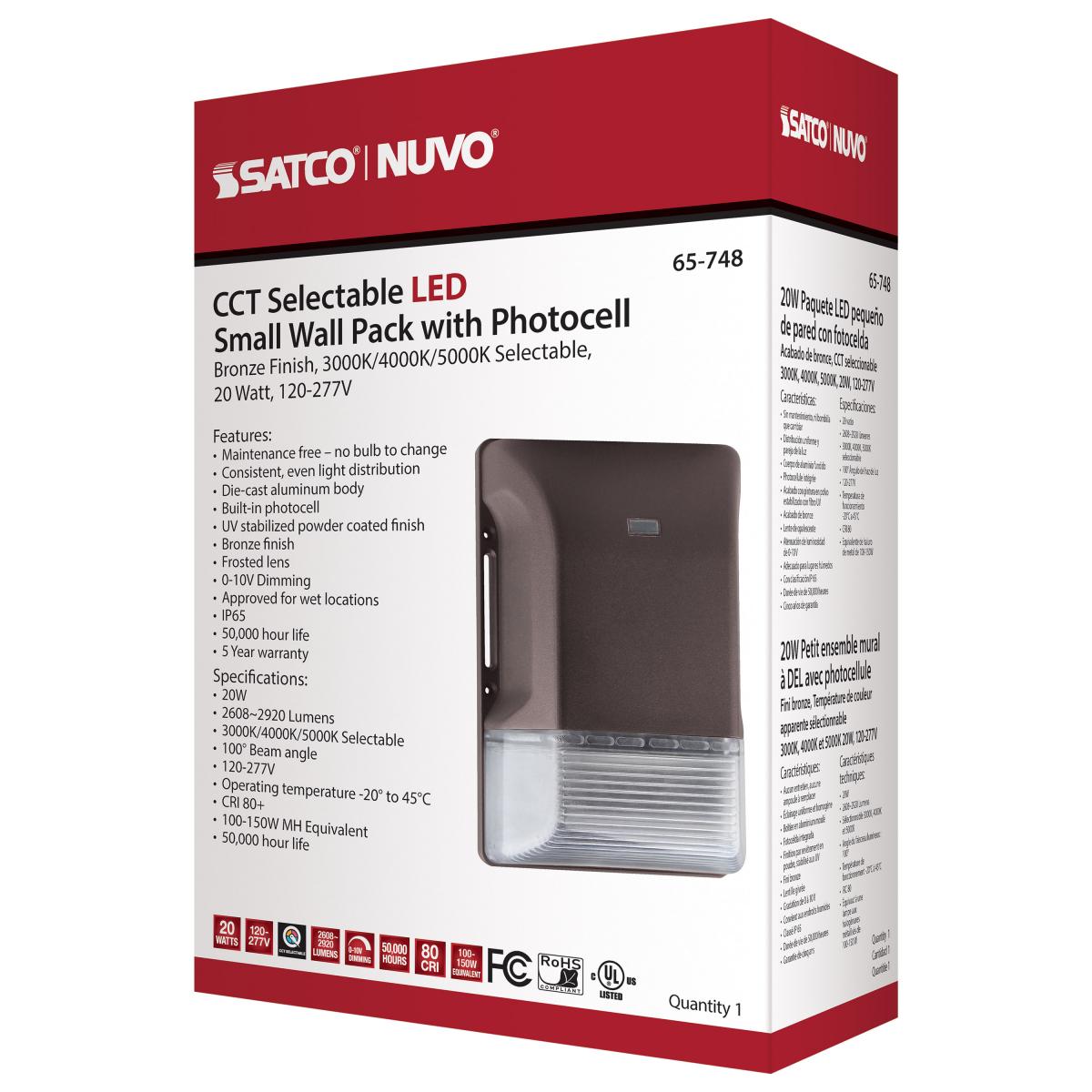 20W LED Small Wall Pack – CCT Selectable, Photocell Sensor, IP65 Rated - Buchanan Lighting LTD.