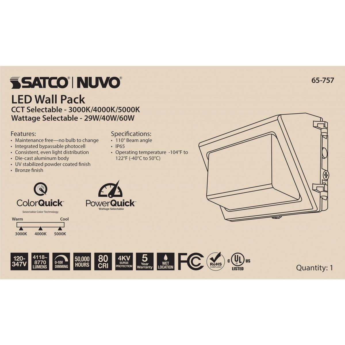 LED Wall Pack – CCT & Wattage Adjustable, Photocell, IP65 Rated - Buchanan Lighting LTD.