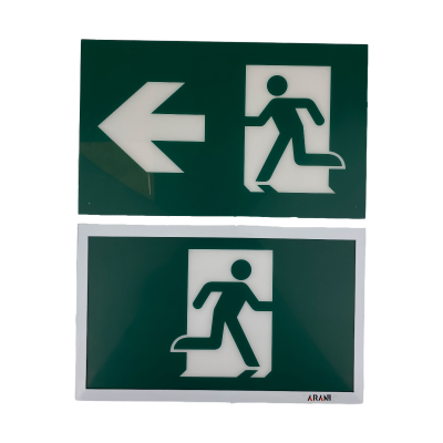 Steel Running Man Exit Sign – No Battery, 6-24V DC & 120-347V - Buchanan Lighting LTD.
