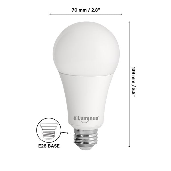 Luminus 20W A21 LED Bulb | 6-Pack | 2700K & 5000K | 2200LM | Dimmable | 150W Equivalent | Energy Star - Buchanan Lighting LTD.