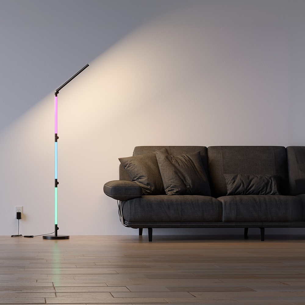 Smart Foldable RGBW Floor Lamp (RGB + Warm White 2700K), Tuya App Control, Alexa/Google, Scenes & Music Sync - Buchanan Lighting LTD.