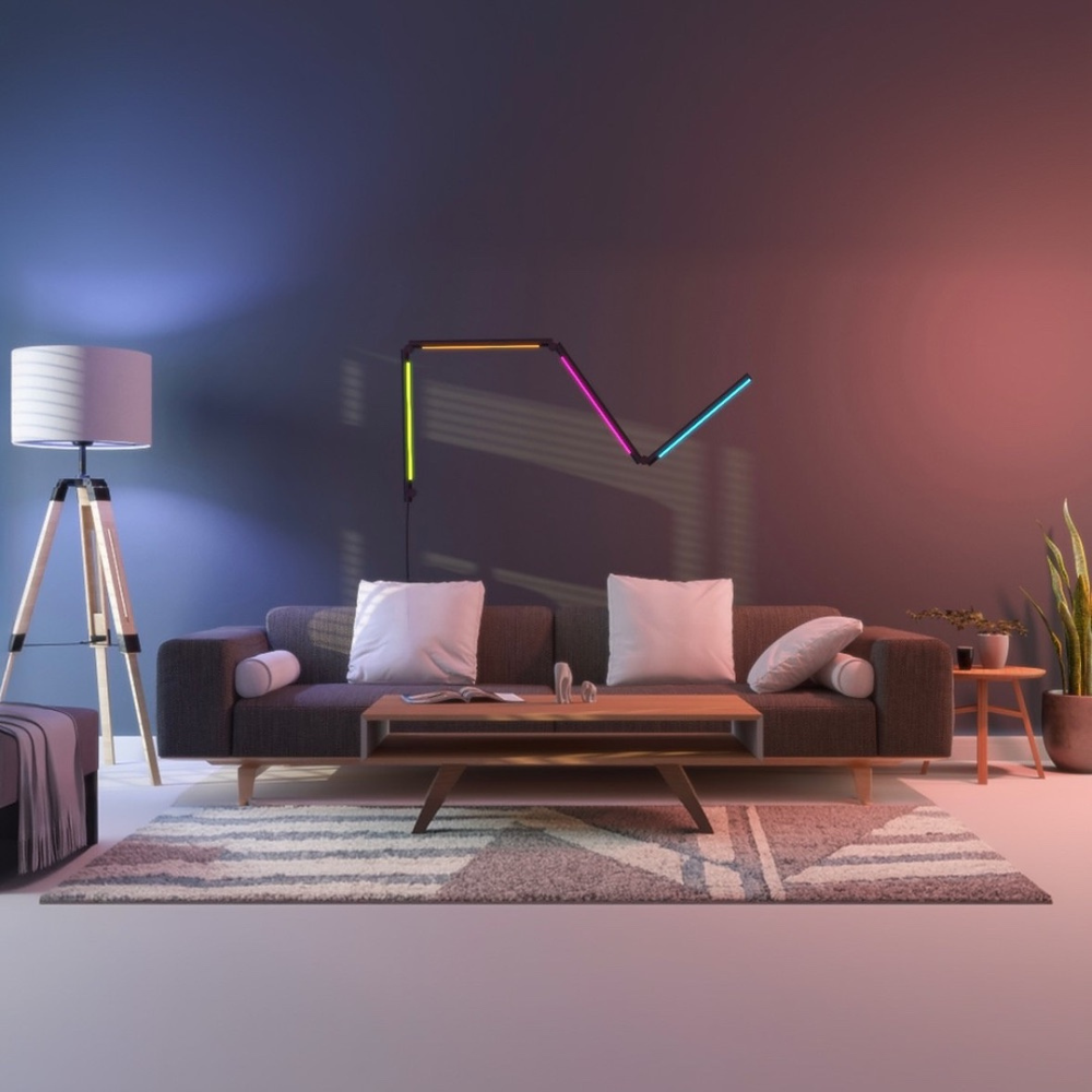 Smart Foldable RGBW Floor Lamp (RGB + Warm White 2700K), Tuya App Control, Alexa/Google, Scenes & Music Sync - Buchanan Lighting LTD.