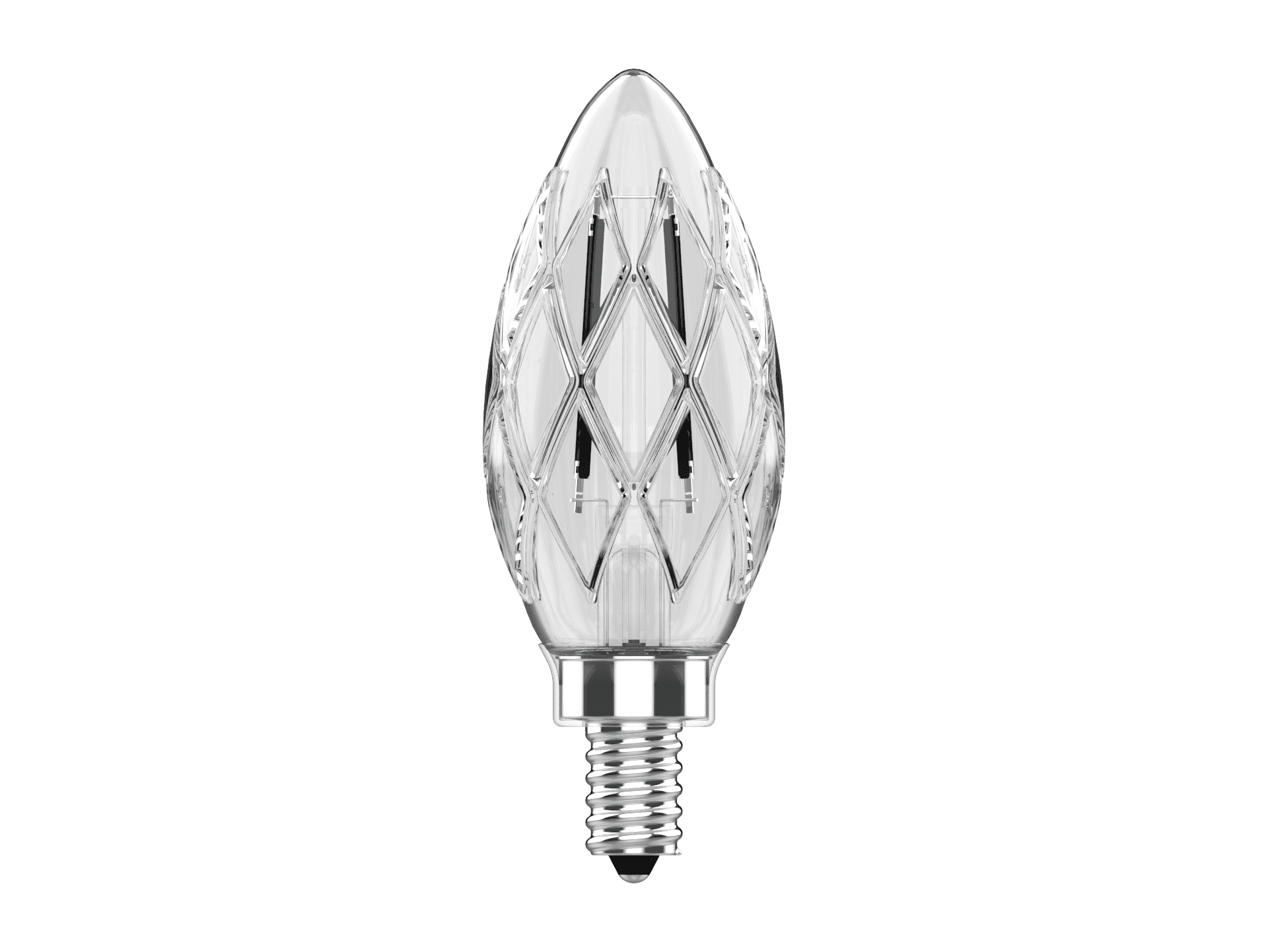 E12 5.5W Cut Glass LED Candle Bulb | 6-Pack | 3000K Warm White | 600LM | Dimmable | 60W Equivalent - Buchanan Lighting LTD.