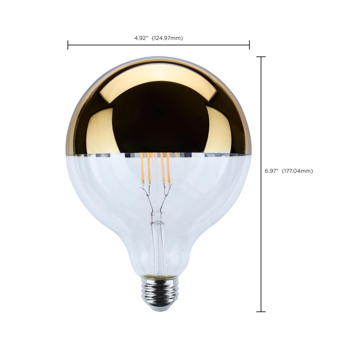 G40 Gold Half Mirror LED Bulb – 8W (100W Equivalent) | 2700K Warm White | Dimmable - Buchanan Lighting LTD.