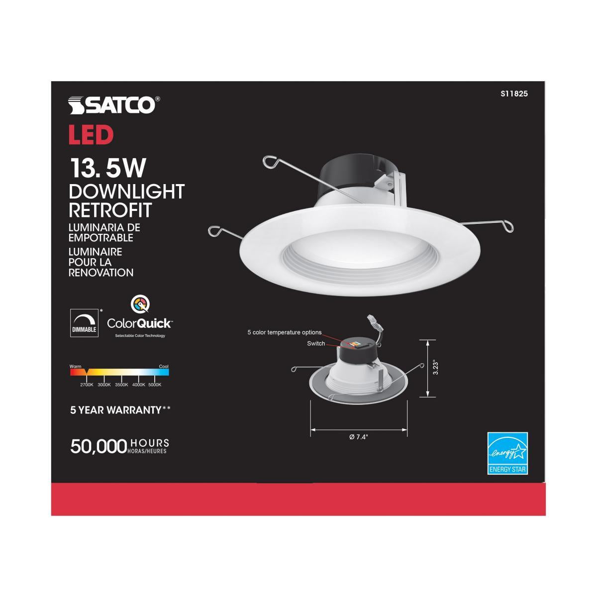 5"-6" Pot Light LED Retrofit, 13.5W, 5CCT - Buchanan Lighting LTD.