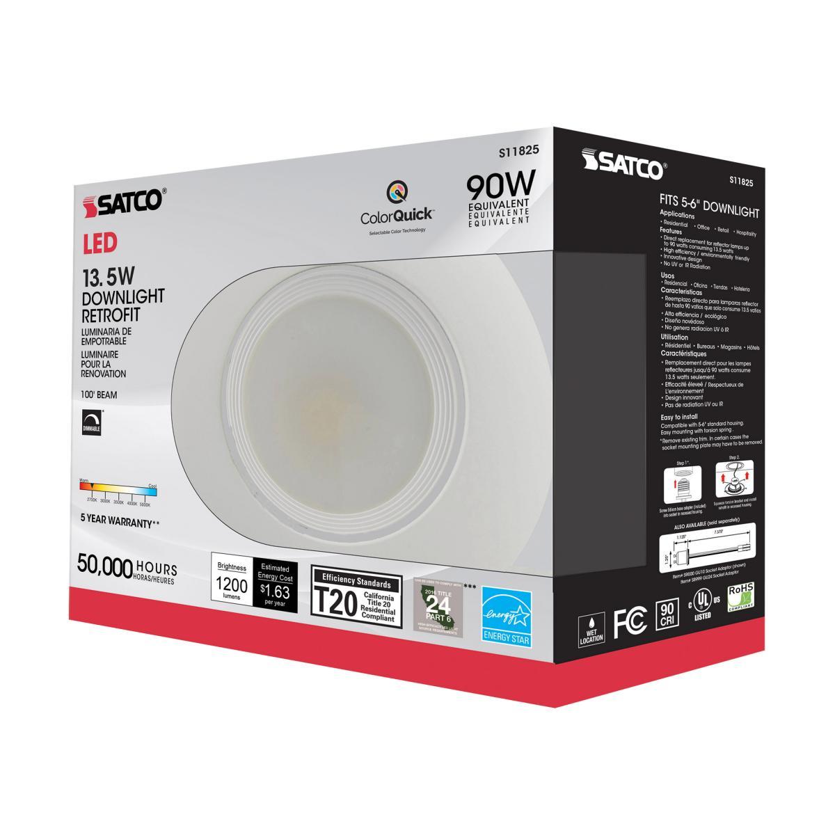 5"-6" Pot Light LED Retrofit, 13.5W, 5CCT - Buchanan Lighting LTD.