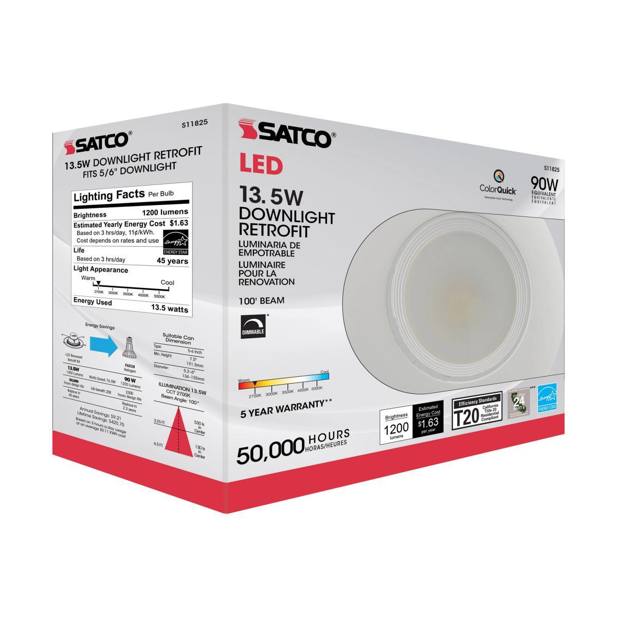 5"-6" Pot Light LED Retrofit, 13.5W, 5CCT - Buchanan Lighting LTD.