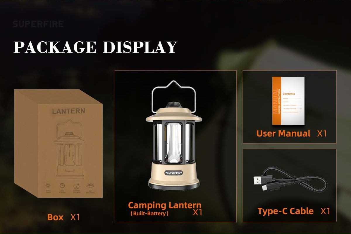 T35 LED Rechargeable Retro Camping Lantern | Vintage-Style Outdoor Light - Buchanan Lighting LTD.