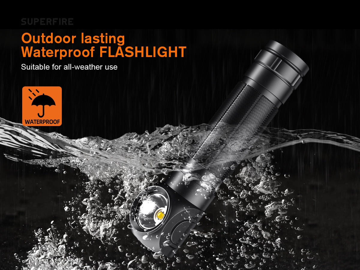 SUPERFIRE TH04 Magnetic Rechargeable Flashlight/Headlamp | 600LM, Multi-functional - Buchanan Lighting LTD.