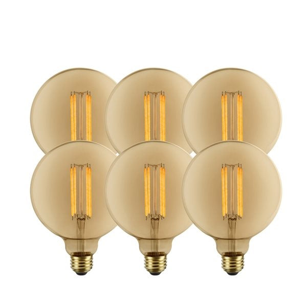 Luminus 5W G40 Vintage Filament LED Globe Bulb | 6-Pack | 2200K Amber | 380LM | Dimmable | 40W Equivalent - Buchanan Lighting LTD.