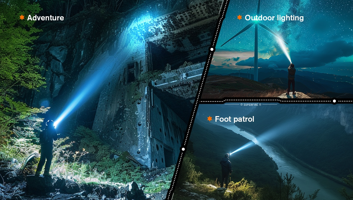 SUPERFIRE Y16 High Power LED Flashlight | 1660LM, USB-C Rechargeable - Buchanan Lighting LTD.