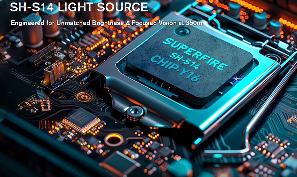 SUPERFIRE Y16 High Power LED Flashlight | 1660LM, USB-C Rechargeable - Buchanan Lighting LTD.