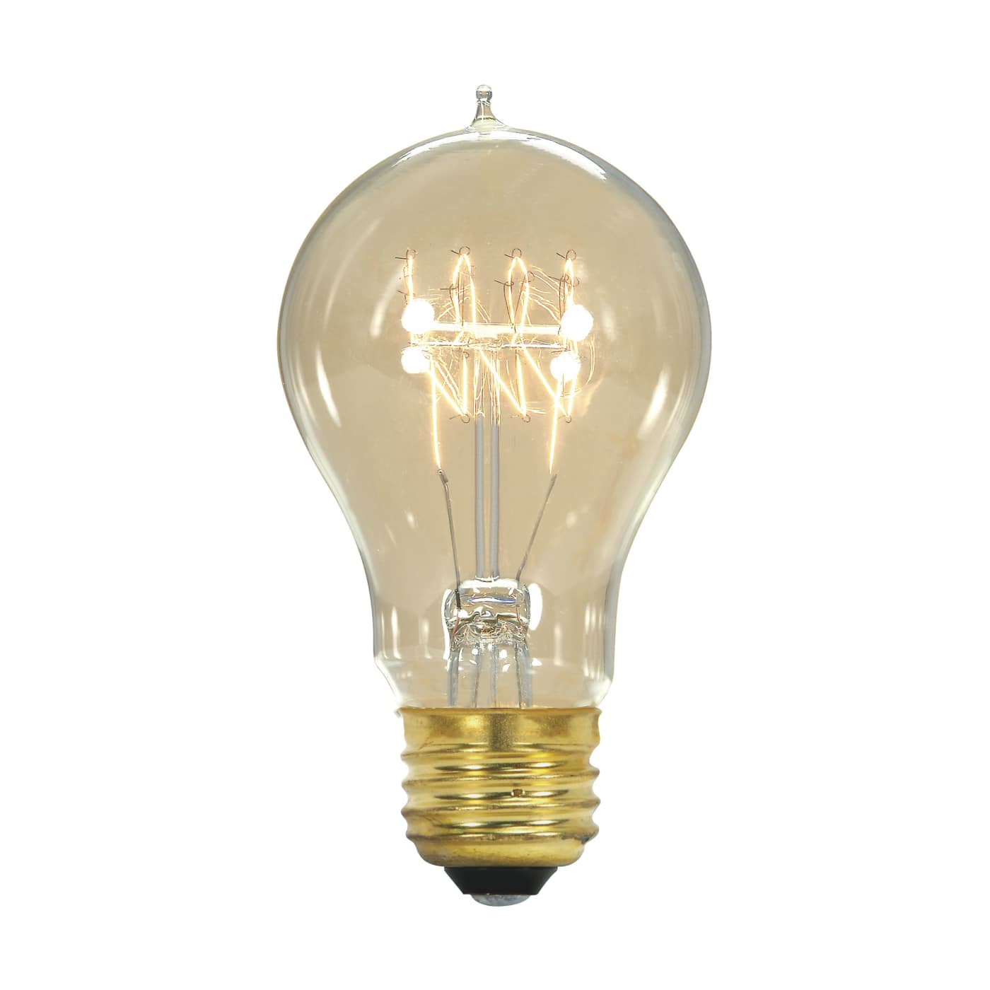 Satco Vintage Style Incandescent A19 Bulb, 60W, E26 Medium Base, Clear, Quad Loop Filament, 2700K, 240 lm, Dimmable (120V) - Buchanan Lighting LTD.