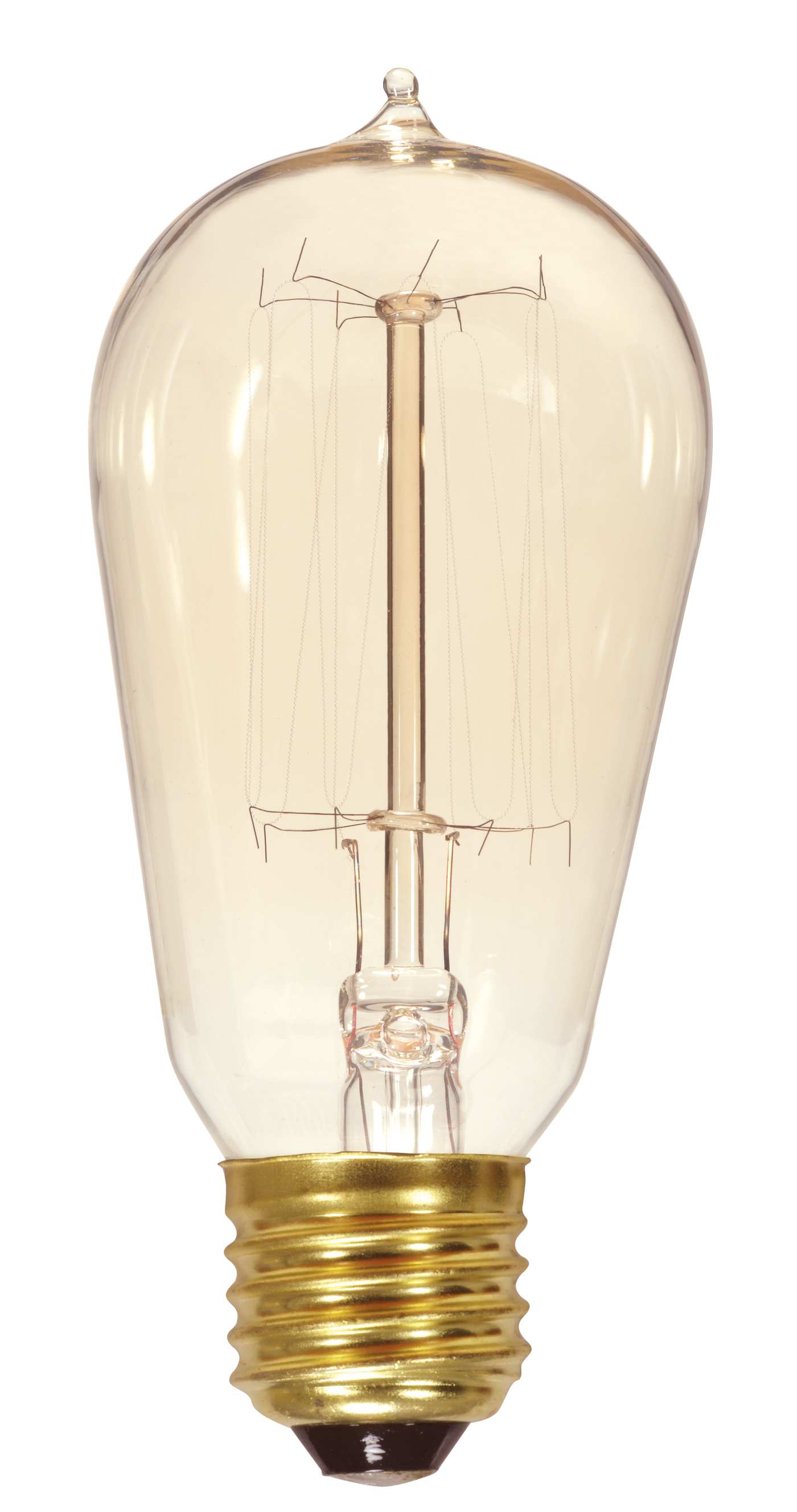 Satco Vintage Style Incandescent ST19 Bulb, 60W, E26 Medium Base, Clear, Cage Filament, 2700K, 240 lm, Dimmable (120V) - Buchanan Lighting LTD.