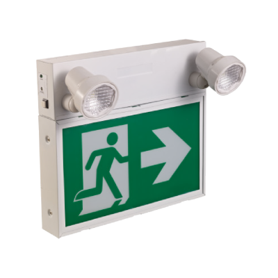 Metal Running Man Combo – Dual LED Heads, 36W Battery Backup, 120-347V - Buchanan Lighting LTD.