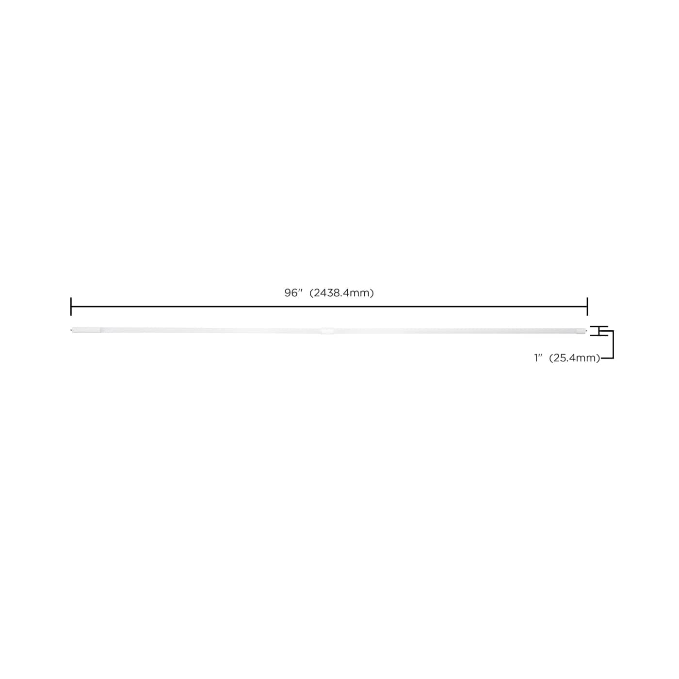 8ft T8 LED Tube, Ballast Bypass, R17d/FA8, 24/32/40W Selectable, 3500/4400/5500 lm, 5-CCT Selectable (3000K–6500K), 120–277V - Buchanan Lighting LTD.