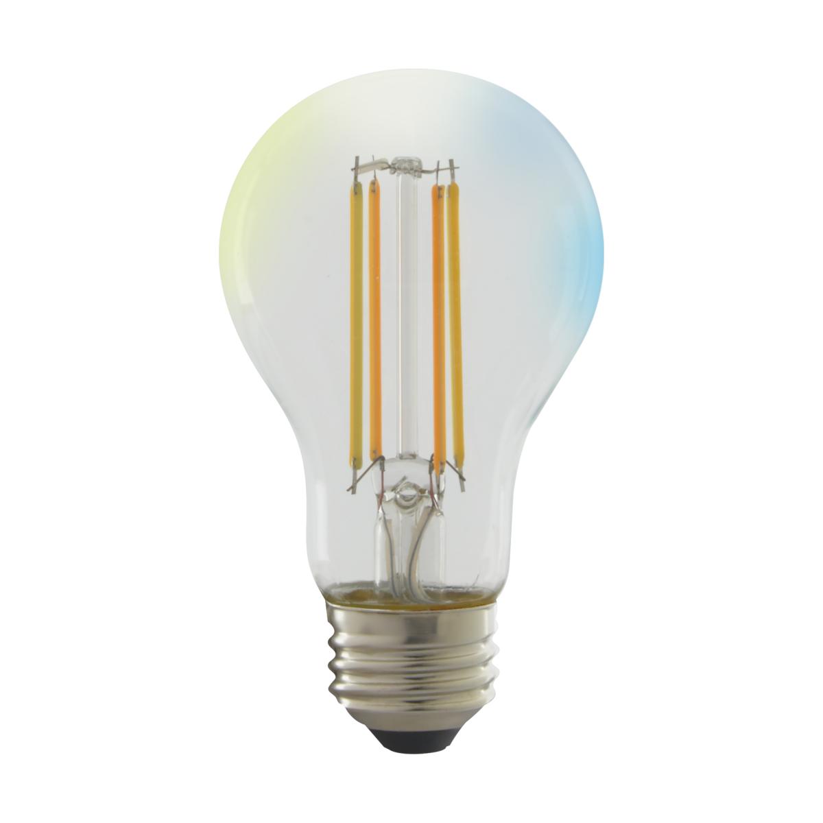 Smart A19 LED Bulb | 5W | Tunable White (2700K-5000K) | Starfish IoT | Clear Glass | E26 Base | 120V