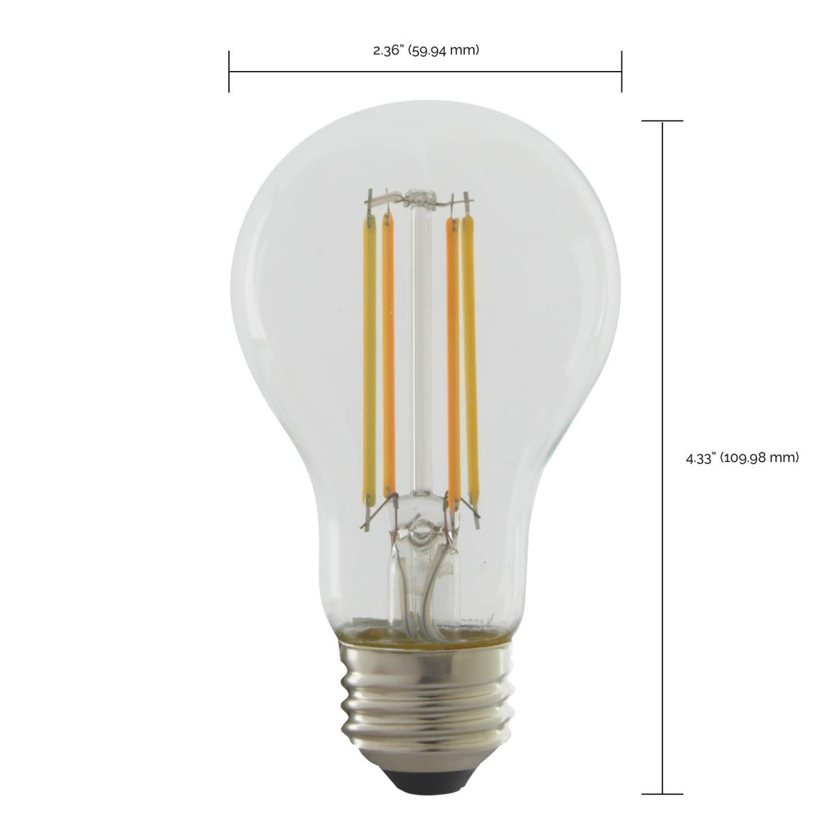 Smart A19 LED Bulb | 5W | Tunable White (2700K-5000K) | Starfish IoT | Clear Glass | E26 Base | 120V
