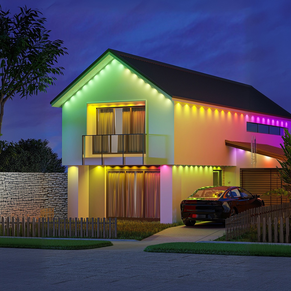Smart Permanent Exterior String Lights (RGBICW), Tuya App + Alexa/Google, Weatherproof IP65/IP67 - Buchanan Lighting LTD.