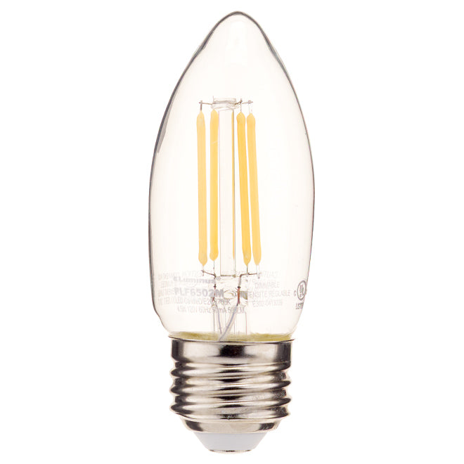 Luminus 6W B10 Filament LED Bulb | 6-Pack | 2700K & 5000K | 500LM | Dimmable | 60W Equivalent