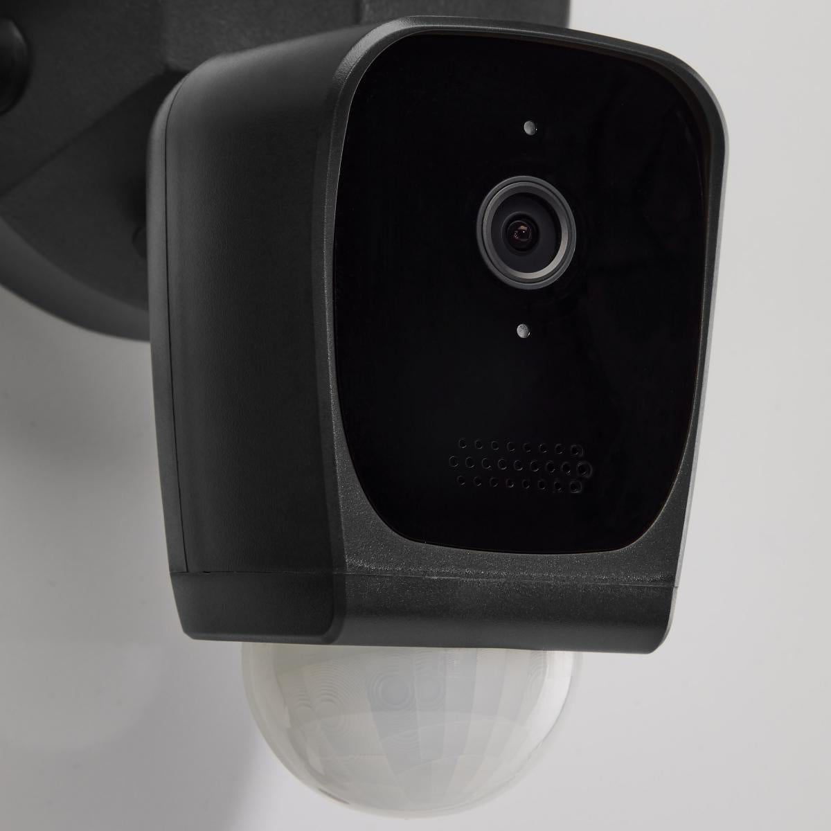 Smart Outdoor Bullet Security Light with Camera | 20W | 3000K Warm White | Starfish IoT | WiFi Enabled | Black Finish