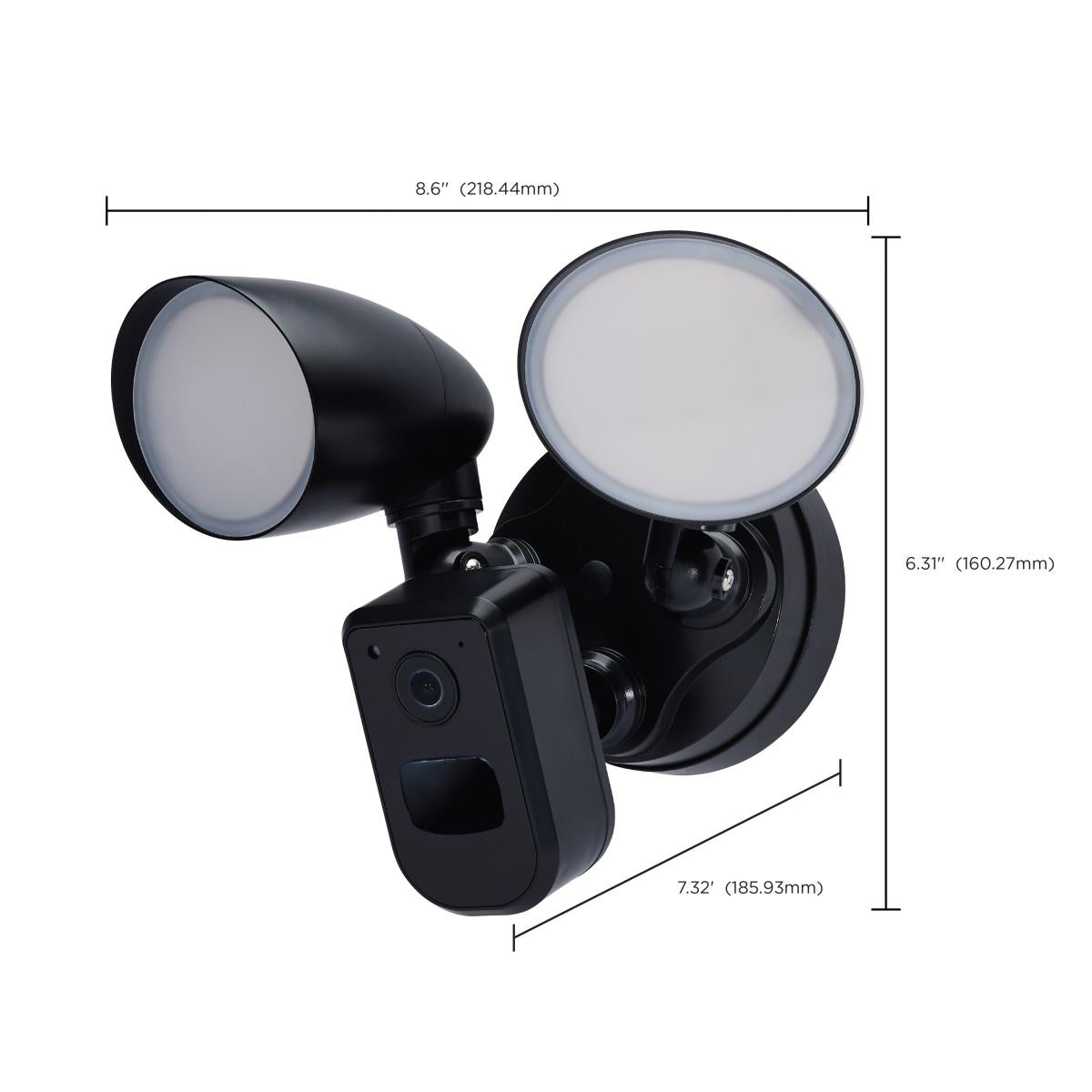 Smart Outdoor Security Light with Camera | 20W | CCT Selectable (3000K/4000K/5000K) | Starfish IoT | Black Finish | WiFi Enabled