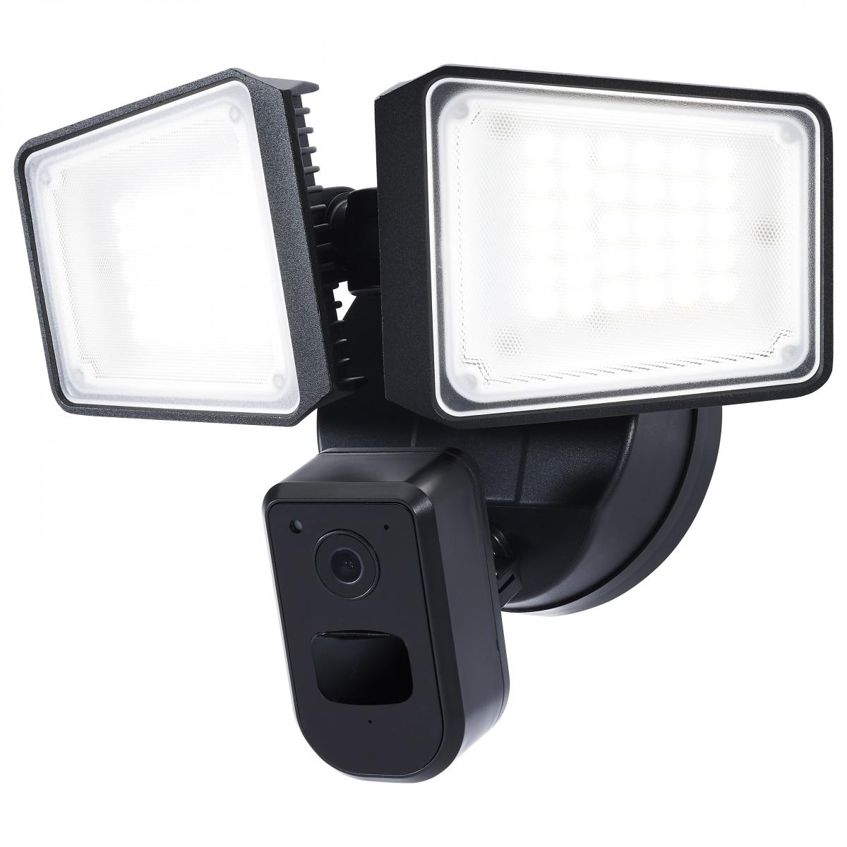 Smart Outdoor Rectangular Security Light with Camera | 36W | Tunable White (3000K-5000K) | Starfish IoT | Black Finish | WiFi Enabled