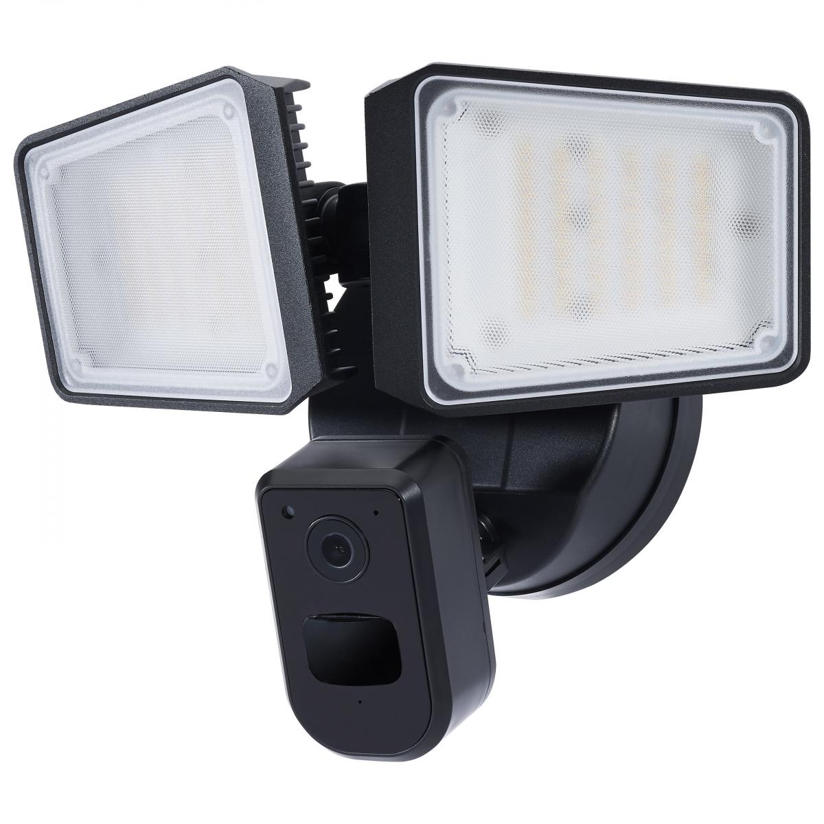 Smart Outdoor Rectangular Security Light with Camera | 36W | Tunable White (3000K-5000K) | Starfish IoT | Black Finish | WiFi Enabled