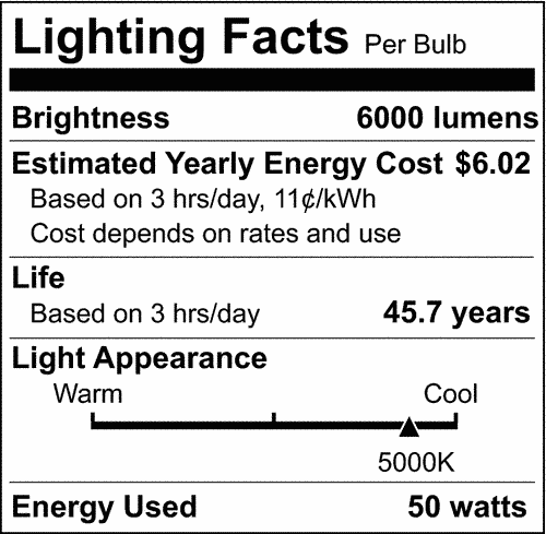 50FT LED String Light – 50W, 5 Interconnected Lamps, 5000K, IP65 Rated - Buchanan Lighting LTD.