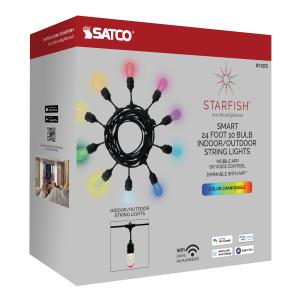 WiFi Smart LED String Light | 10W | RGBW Color Changing | 288" Length | Indoor/Outdoor | Starfish IoT | 15,000 Hours
