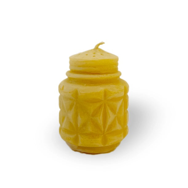 Vintage Prescut Glass Salt & Pepper Shaker Candle | 100% Canadian Beeswax | Handmade | 13+ Hour Burn | Eco-Friendly