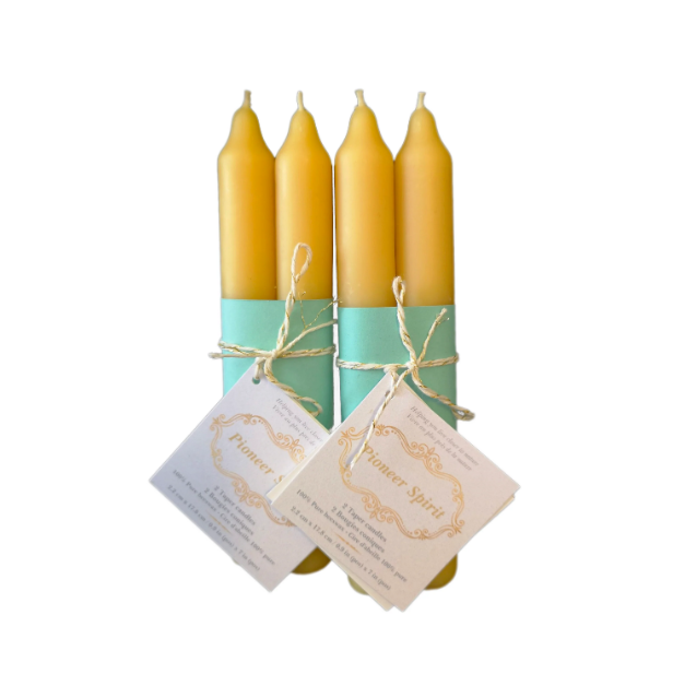 7" Colonial Beeswax Taper Candle Pair | 100% Canadian Beeswax | Handmade | Eco-Friendly